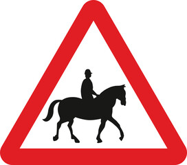 Accompanied horses or ponies, The Highway Code Traffic Sign, Signs giving orders, Signs with red circles are mostly prohibitive. Plates below signs qualify their message.