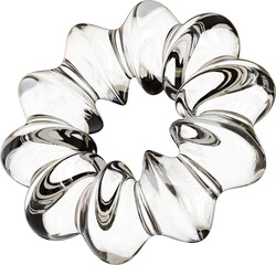 3d rendering. Abstract geometric shapes illustration. Modern minimal glass objects isolated on transparent background