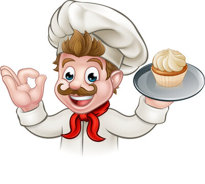 Baker Chef Cake Cartoon Character