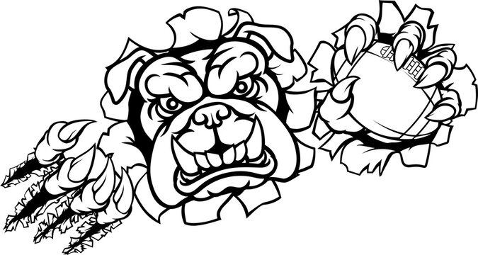 Bulldog American Football Sports Mascot