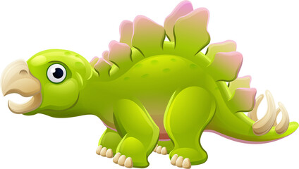 Cute Stegosaurus Cartoon Dinosaur