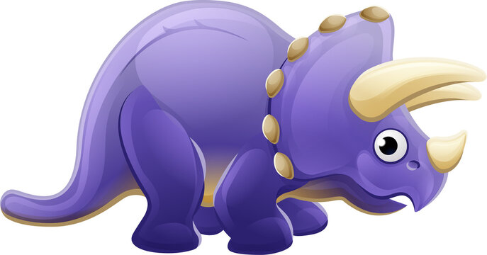 Cute Triceratops Cartoon Dinosaur