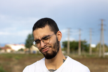 young man valuing situation