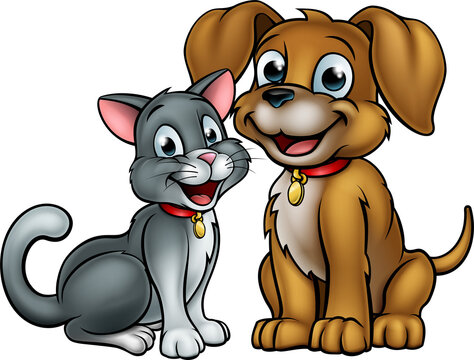Cat and Dog Pets  Cartoon Characters