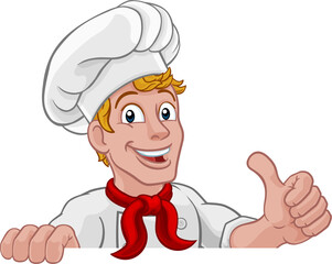 Chef Cook Baker Thumbs Up Cartoon