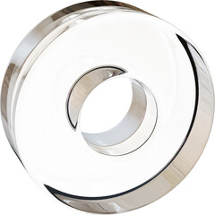 3d rendering. Abstract geometric shapes illustration. Modern minimal glass objects isolated on transparent background