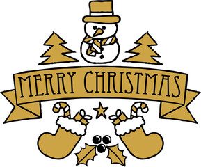 Merry Christmas Greetings Label Design