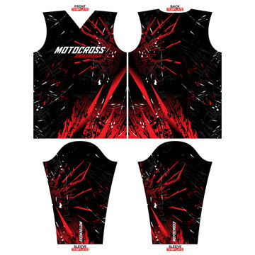 Print-ready sublimation motocross long sleeve jersey design