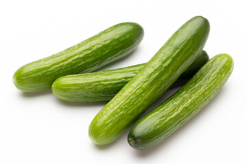 Fresh cucumber on white background.