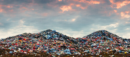 A landfill site, garbage dump, dumping ground, 3d render