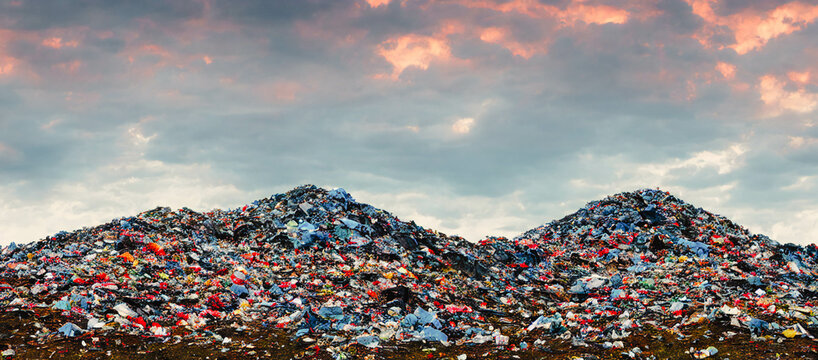 A landfill site, garbage dump, dumping ground, 3d render