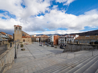 Main square of Bejar in Salamanca Spain.
