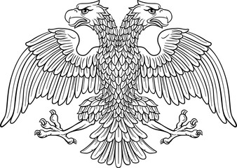Fototapeta na wymiar Double headed Imperial Eagle with Two Heads
