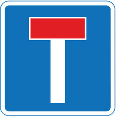 No through road for vehicles, The Highway Code Traffic Sign, Signs giving orders, Signs with red circles are mostly prohibitive. Plates below signs qualify their message.