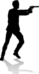 Action Movie Shoot Out Person Silhouette