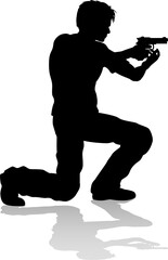 Action Movie Shoot Out Person Silhouette