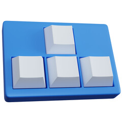 3d rendering keyboard key isolated