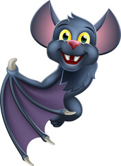 Halloween Vampire Bat Cartoon Character Sign