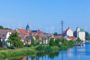 river saale with windmills