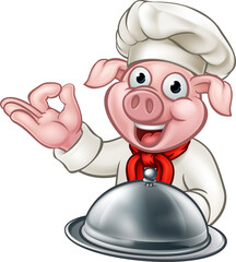 Pig Chef Cartoon Character