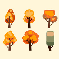 Fall trees collection , fall beautiful trees, fall mood