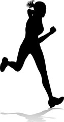 Runner Racing Track and Field Silhouette