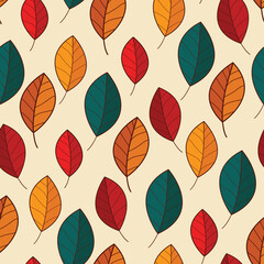 Fototapeta na wymiar autumn beautiful and colorful pattern with leaves, autumn mood