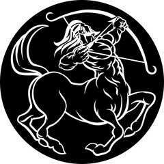 Naklejka premium Horoscope Sagittarius Centaur Zodiac Sign