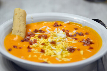 Spanish salmorejo, typical Andalusian dish
