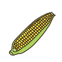 野菜のイラスト　農産物　食べ物　食材　食品　とうもろこし