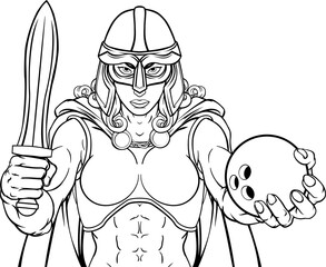 Viking Trojan Celtic Knight Bowling Warrior Woman