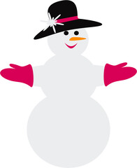 Funny snowman Snow Woman Winter and holiday design