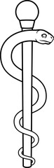 Rod of Asclepius Doctor Medical Symbol