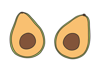 Avocado - vector illustration in cartoon style. Objects isolated on white background. Vector isolated icon. - 531036706