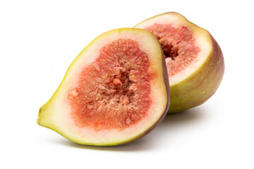 Fig fruits isolated on white background. Top view. Flat lay pattern
