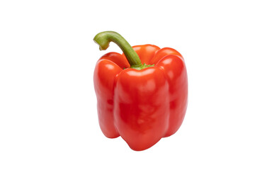 Red paprika pepper top view isolated on white background.