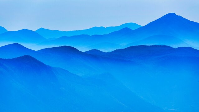 Beautiful shot of blue mountains ideal for wallpapers