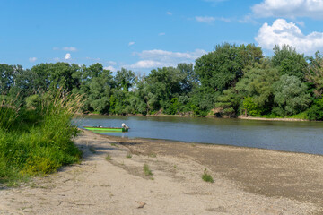 Beautiful side view river and rocks