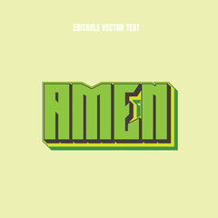 Amen editable vector text effect