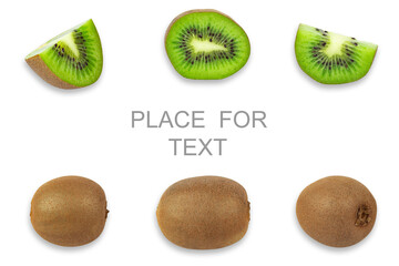 Creative kiwi mockup. Food concept. copy space. Kiwi background for design and packaging. flat lay
