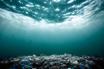 Fototapeta na wymiar dirty water plastic pollution