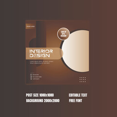 Interior design social media post template