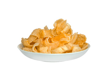 Potato chips on a transparent background. Corn chips on a transparent background. Finger food.