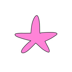 Vintage Pink Star Outline