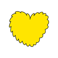 Vintage Yellow Heart Outline