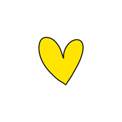 Vintage Yellow Heart Outline