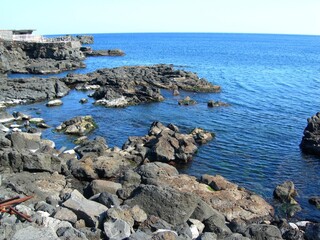 Fototapeta na wymiar Italy, Sicily: Foreshortening of Catania Coast.