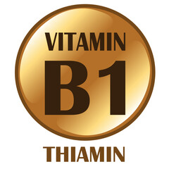 Obraz premium Thiamin, Vitamin B1, Circular pictogram