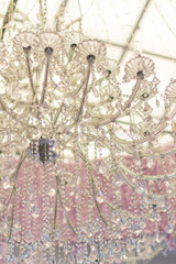 crystal chandelier wedding decor in lavender color wedding decoration