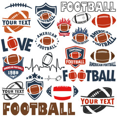 American football logo design set